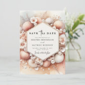 Einzigartige Strandhochzeit Save The Date (Stehend Vorderseite)
