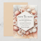 Einzigartige Strandhochzeit Save The Date (Vorne/Hinten)