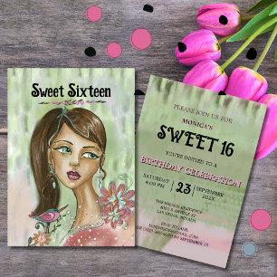 Einzigartige Sweet 16 Einladung - Whimsica Blumenm