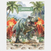 Einzigartige T-Rex Blanket-Boys mit Personalisiert Fleecedecke (Vorderseite)