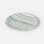 Einzigartige tadellose graue Aquarell-Streifen und Pappteller (Schrägansicht)