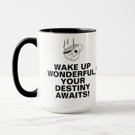 Einzigartige Tasse des Kaffees mit neuartigem Moti (Links)