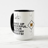Einzigartige Tasse des Kaffees mit neuartigem Moti (Vorderseite Links)