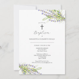 Einzigartige Taufe Einladungen Lavendel-Blume