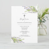 Einzigartige Taufe Einladungen Lavendel-Blume (Stehend Vorderseite)