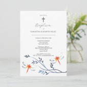 Einzigartige Taufe Einladungen Rote Libelle (Stehend Vorderseite)