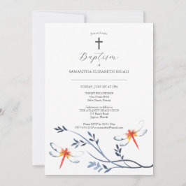 Einzigartige Taufe Einladungen Rote Libelle