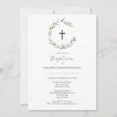 Einzigartige Taufe Einladungen Weihnachtsgrün (Vorderseite)