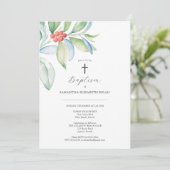 Einzigartige Taufe Einladungen Weihnachtsgrün (Stehend Vorderseite)