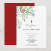 Einzigartige Taufe Einladungen Weihnachtsgrün (Vorne/Hinten)