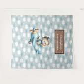 Einzigartige Teddy Bear Pilot Baby Dusche Dekorati Wandteppich (Vorderseite (Horizontal))