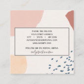 Einzigartige Terracotta Erdthy Modern Boho Square Quadratische Visitenkarte (Rückseite)