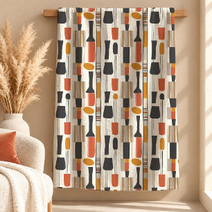 Einzigartige Terrakotta-Kupfer-Boho-Formen-Decke Fleecedecke