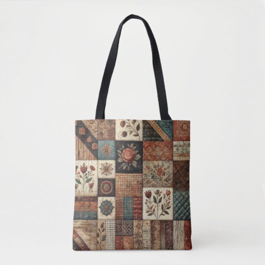 Einzigartige Terrakotta-Quilt- und Patchwork-Rusti Tasche (Vorderseite)