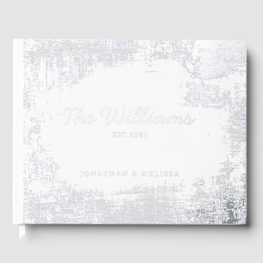 Einzigartige Textur Gästebuch White Foil Guestbook (Vorderseite)