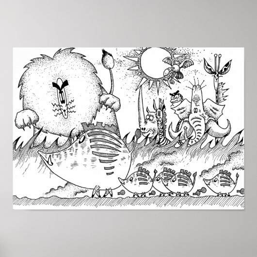Einzigartige Tiere der Savanne. Poster (Vorne)
