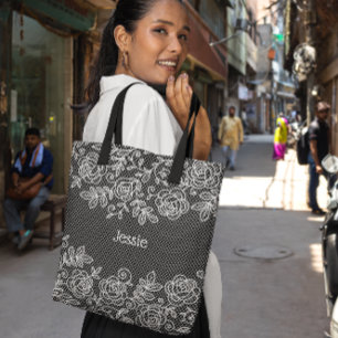 Einzigartige transparente falsche Blumen-Spitze pe Tasche