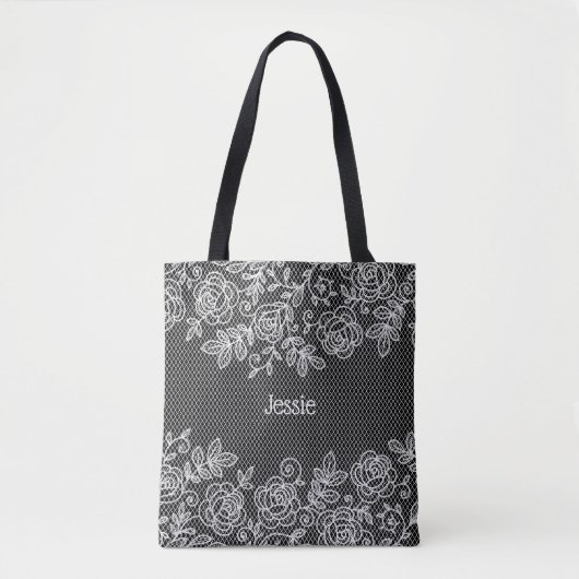 Einzigartige, transparente Faux-Floral-Spitze pers Tasche (Vorderseite)