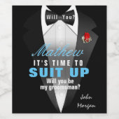 Einzigartige Trauzeugen Einladung Weinetikett (Einzelnes Label)