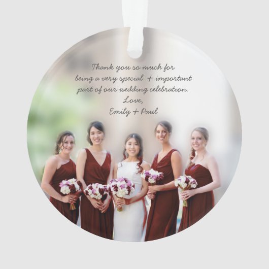 Einzigartige Trauzeugin oder Blütenmädchen oder Ornament (Rückseite)