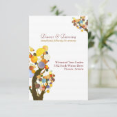 Einzigartige Trees White Wedding Rezeption Begleitkarte (Stehend Vorderseite)