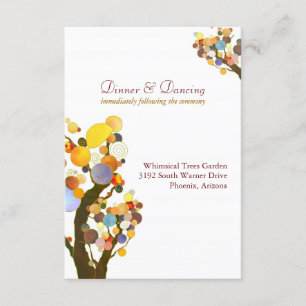 Einzigartige Trees White Wedding Rezeption Begleitkarte
