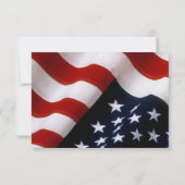 Einzigartige, trendige US-Flagge mit Hochzeitsszen RSVP Karte (Rückseite)