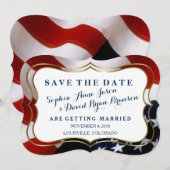 Einzigartige, trendige US-Flagge "Wedding Save the Date (Vorne/Hinten)