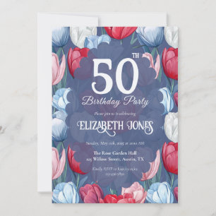 Einzigartige Tulpen-Blumen-Teenie-Geburtstag Einladung