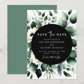 Einzigartige Typografie Eukalyptus Digital Wedding Save The Date (Vorne/Hinten)