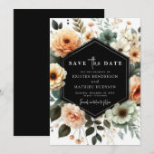 Einzigartige Typografie Peach Wedding Save The Date (Vorne/Hinten)