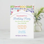 Einzigartige und besondere 100. Geburtstagsgeschen Einladung (Stehend Vorderseite)