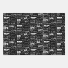 Einzigartige und besondere 100. Geburtstagsgeschen Geschenkpapier Set