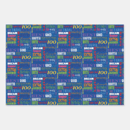 Einzigartige und besondere 100. Geburtstagsgeschen Geschenkpapier Set