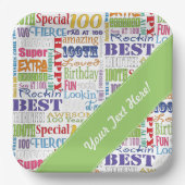 Einzigartige und besondere 100. Geburtstagsgeschen Pappteller (Vorderseite)