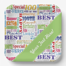 Einzigartige und besondere 100. Geburtstagsgeschen Pappteller