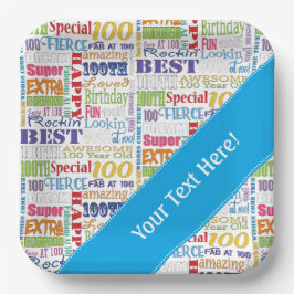 Einzigartige und besondere 100. Geburtstagsgeschen Pappteller