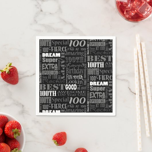 Einzigartige und besondere 100. Geburtstagsgeschen Serviette (Beispiel)