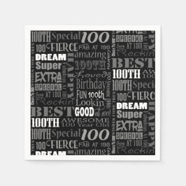 Einzigartige und besondere 100. Geburtstagsgeschen Serviette
