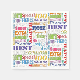 Einzigartige und besondere 100. Geburtstagsgeschen Serviette