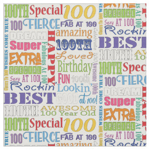 Einzigartige und besondere 100. Geburtstagsparty-G Stoff