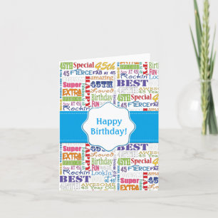 Einzigartige und besondere 45. Geburtstagsgeschenk Karte