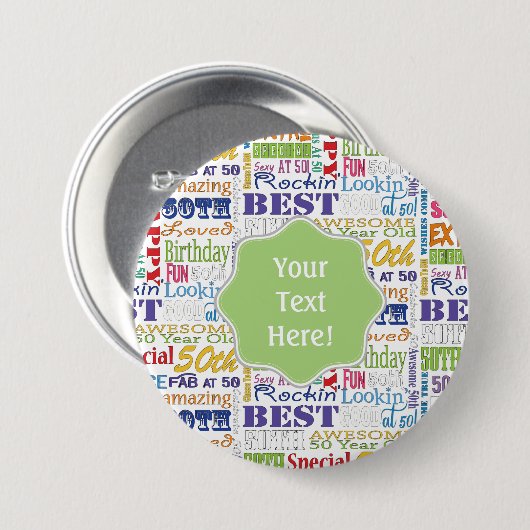 Einzigartige und besondere 50. Geburtstagsgeschenk Button (Vorne & Hinten)