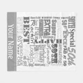 Einzigartige und besondere 50. Geburtstagsgeschenk Fleecedecke (Vorderseite (Horizontal))