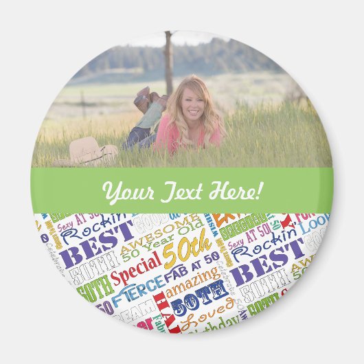 Einzigartige und besondere 50. Geburtstagsgeschenk Magnet (Vorne)