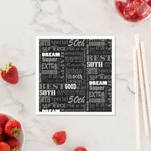 Einzigartige und besondere 50. Geburtstagsgeschenk Serviette (Beispiel)