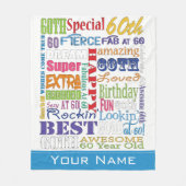 Einzigartige und besondere 60. Geburtstagsgeschenk Fleecedecke (Vorderseite)