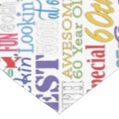 Einzigartige und besondere 60. Geburtstagsgeschenk Tischdecke (Schrägansicht)