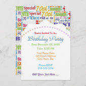 Einzigartige und besondere 70. Geburtstagsgeschenk Einladung (Vorne/Hinten)