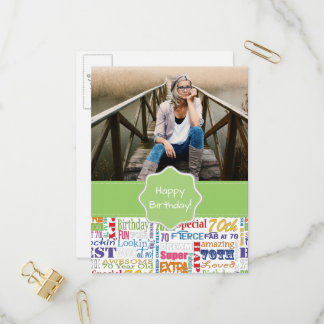 Einzigartige und besondere 70. Geburtstagsgeschenk Einladungspostkarte